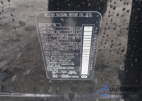 2019 Infiniti Qx50 Essential из США, поврежденный, VIN 3PCAJ5M33KF107986